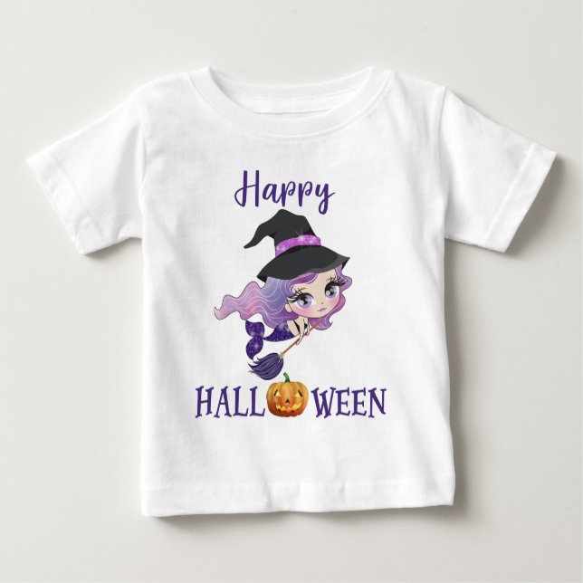Happy halloween t-shirt Girl Baby Sjöjungfru t-shi (Framsida)