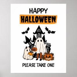 Happy halloween - Ta ett godisporchtecken Poster