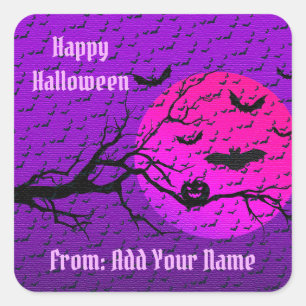 Happy halloween-talartid fyrkantigt klistermärke