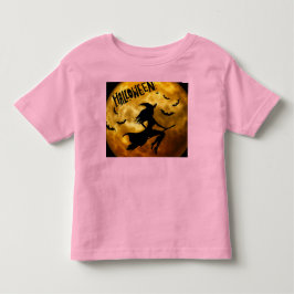 Happy halloween-taloky Broomstick Witch på Pumpkin T Shirt
