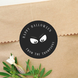 Happy halloween-taloky Ghost Cute Öga-förmån Runt Klistermärke