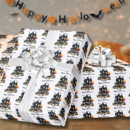 Happy halloween-taloky Mönster Wrapping Papper Presentpapper