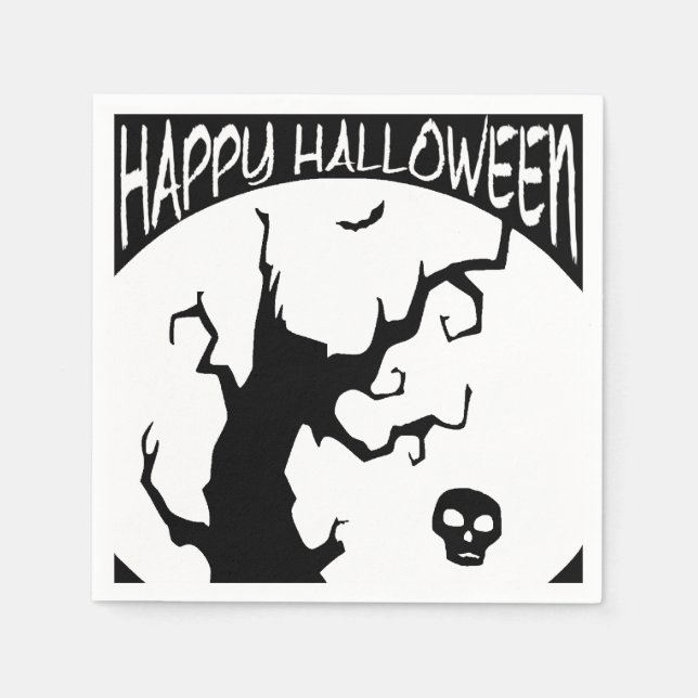 Happy halloween-taloky Träd Pappersservett (Framsidan)
