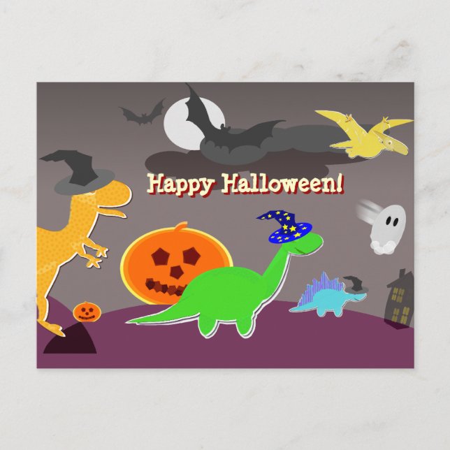 happy halloween Tecknad vykort (Framsida)