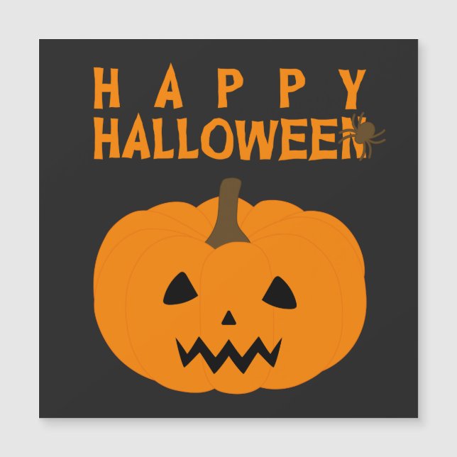 Happy halloween Text och Pumpkin på Black (Framsida)