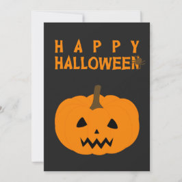 Happy halloween Text och Pumpkin på Black Kort