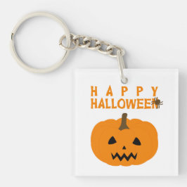 Happy halloween Text och Pumpkin på den vita nycke