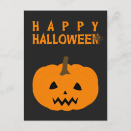 happy halloween Text och Pumpkin på det svarta vyk Vykort