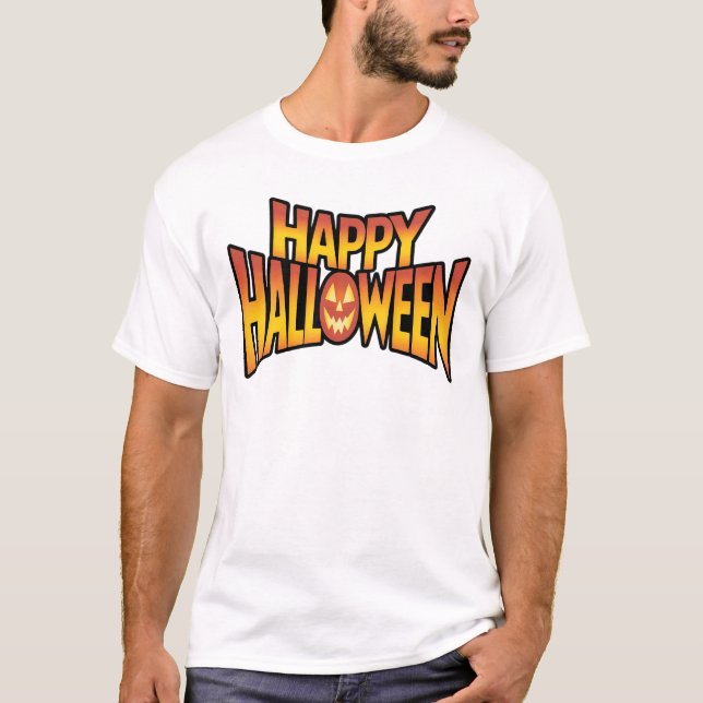 Happy halloween-textutkast t shirt (Framsida)