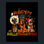 Happy Halloween Thanksgiving Christmas German Shep Poster<br><div class="desc">Happy Halloween Thanksgiving Christmas German Shepherd Xmas</div>