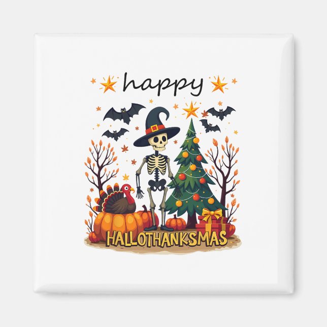 Happy halloween Thanksgiving, jul, Party matchning Magnet (Framsidan)