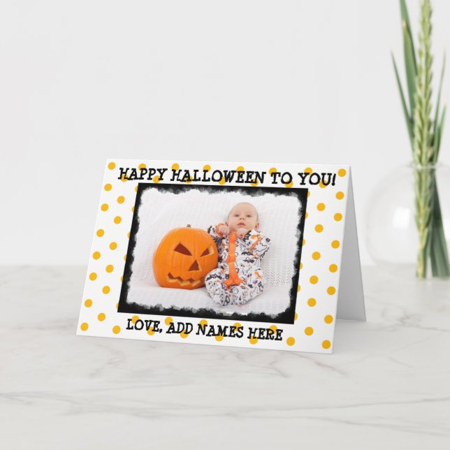 Happy halloween till dig, personligfotokort kort (Framsida)