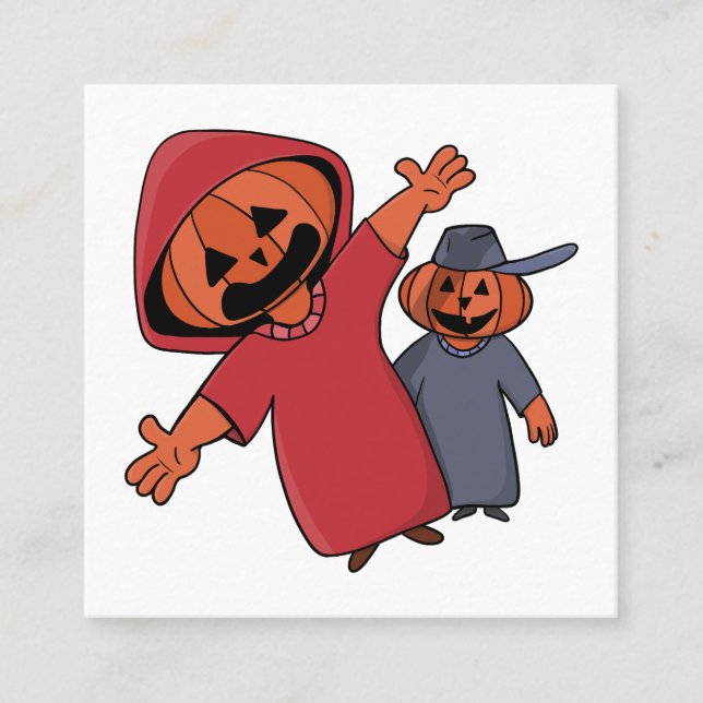 Happy halloween till dina vänner fyrkantigt visitkort (Framsida)