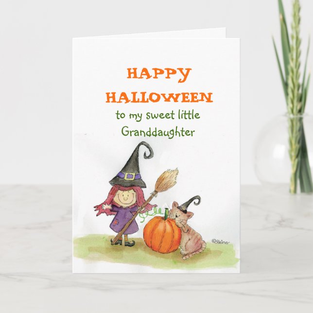 Happy halloween till min sondotter kort (Framsida)