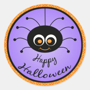 Happy halloween Toon Spider Stickers Runt Klistermärke