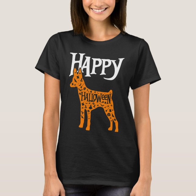 Happy Halloween Toy Fox Terrier T Shirt (Framsida)