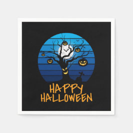 Happy halloween, Träd, Måne Pappersservett