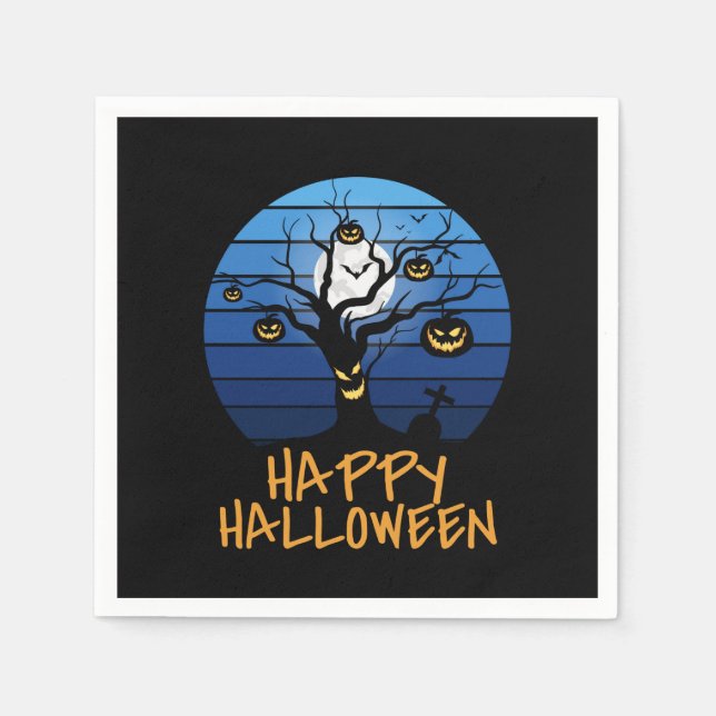 Happy halloween, Träd, Måne Pappersservett (Framsidan)