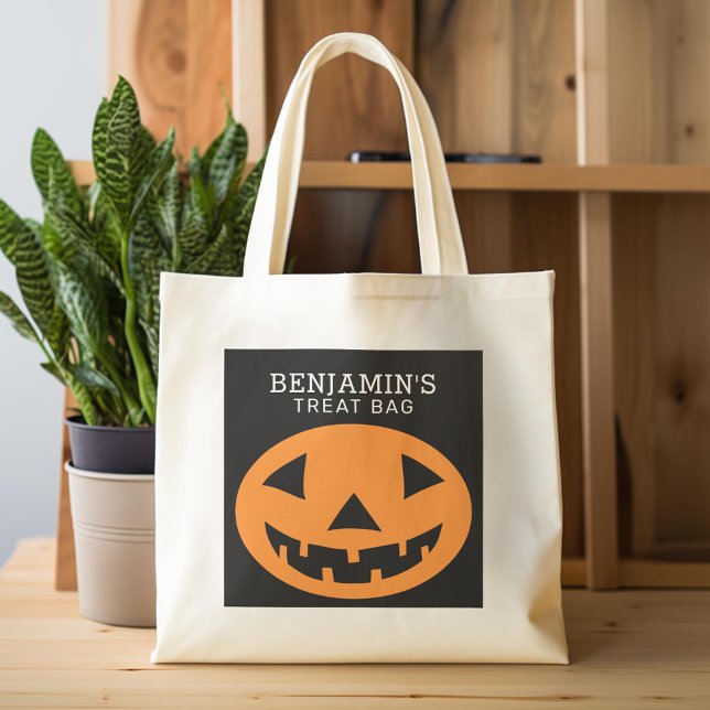 Happy halloween Treat Bag Lägg till Namn Cute Pump Tygkasse (Custom Tote Bag)