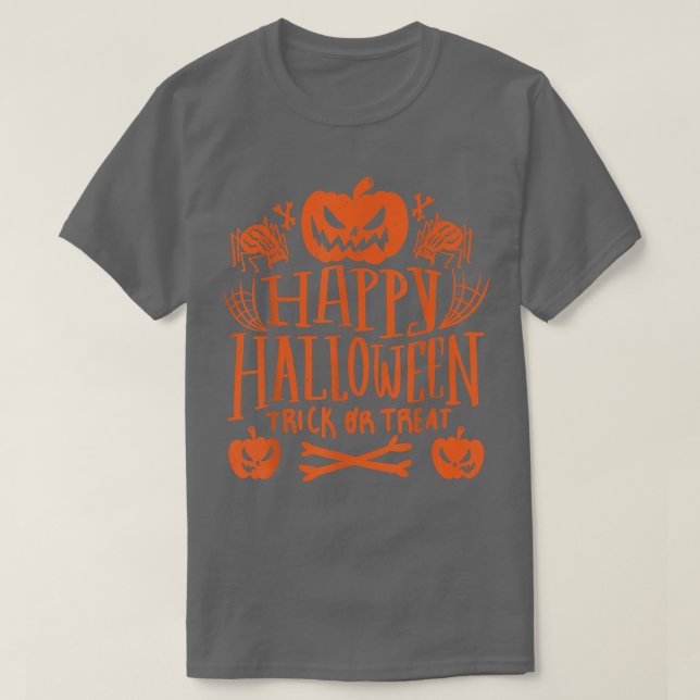 Happy halloween TrickorTreat Pumpkin Design för Ki T Shirt (Design framsida)