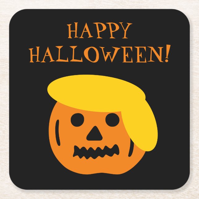 Happy halloween Trumppumpraljudsvagn Underlägg Papper Kvadrat (Framsidan)