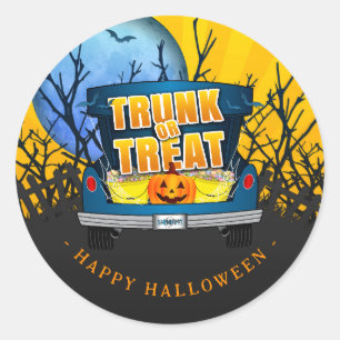 Happy halloween Trunk eller Treat Runt Klistermärke