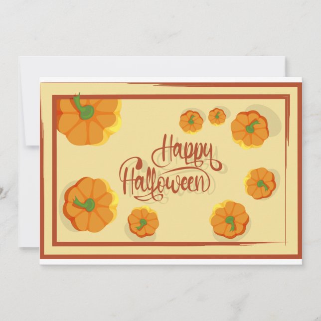 Happy halloween-typografi med frammatningskort tack kort (Framsida)