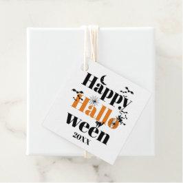 Happy halloween-typografi med vintage inslag gåvor etiketter
