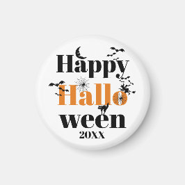 Happy halloween-typografi med vintage inslag magnet