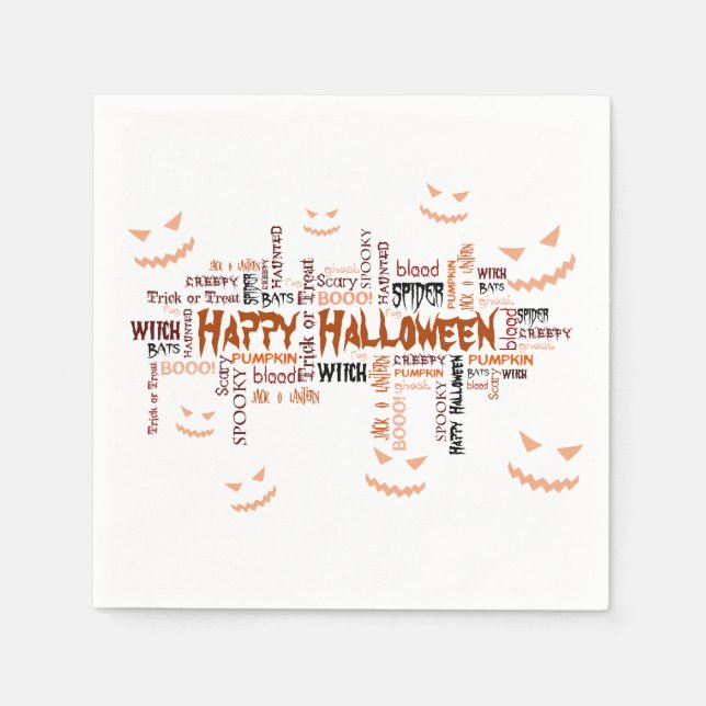 Happy halloween Typografi Pappersservett (Framsidan)