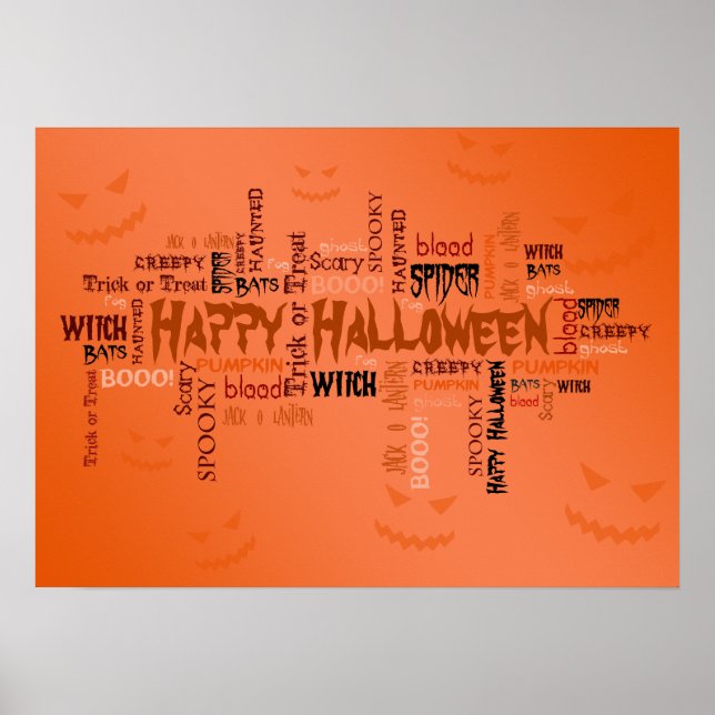 Happy halloween Typografi Poster (Framsidan)