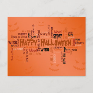 Happy halloween Typografi Vykort