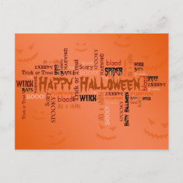 Happy halloween Typografi Vykort