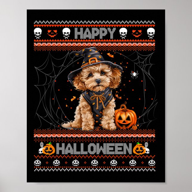 Happy halloween Ugly Pudel Howl-o-ween Pumpkin Do Poster (Framsidan)