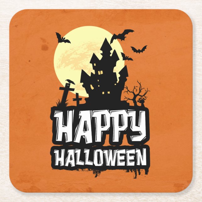 Happy halloween underlägg papper kvadrat (Framsidan)