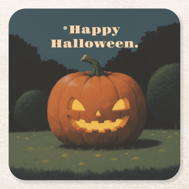 Happy halloween underlägg papper kvadrat (Framsidan)