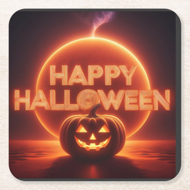 Happy halloween underlägg papper kvadrat (Framsidan)