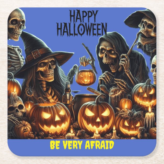 Happy halloween underlägg papper kvadrat (Framsidan)