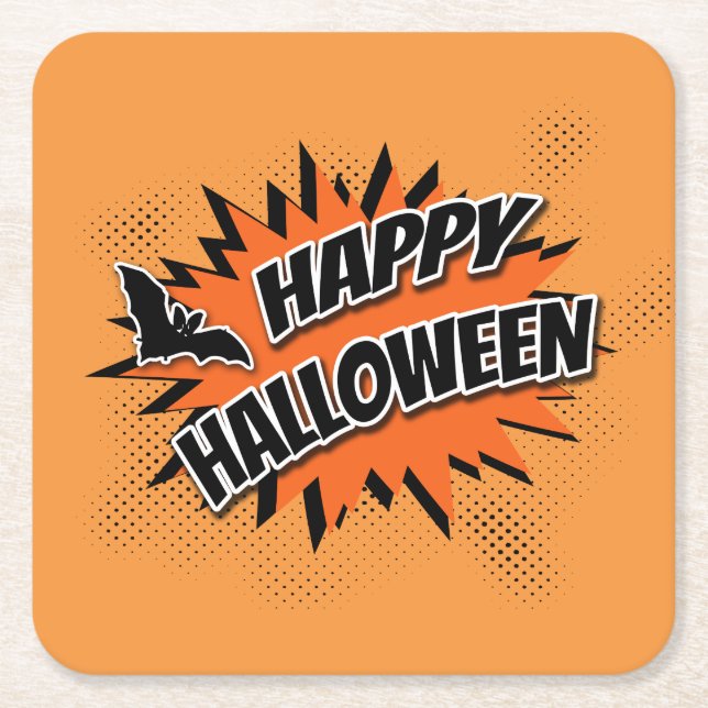 Happy halloween underlägg papper kvadrat (Framsidan)