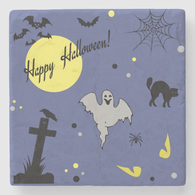 Happy halloween underlägg sten (Framsidan)