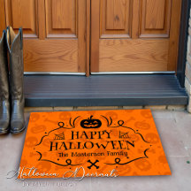 Happy halloween Välkommen Pumpkin Mönster Door Mat