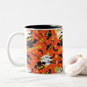 Happy halloween Vampire Fang Fladdermus Spooky Des Två-Tonad Mugg