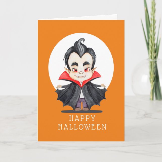 Happy halloween - Vampyrekort Kort (Framsida)