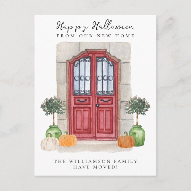 Happy halloween Vi har Flyttat Meddelande Vykort (Framsida)