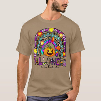 Happy halloween Vibes Rainbow Pumpkin Löv Autum T Shirt