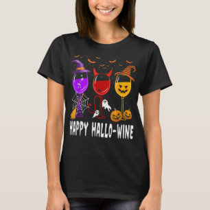 Happy halloween Vin Glasat Witch Pumpkin Costume T Shirt