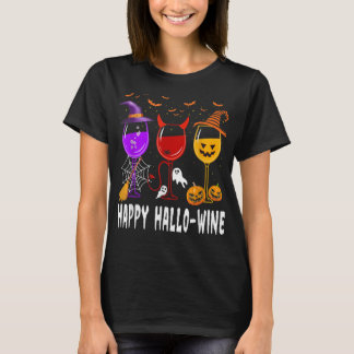 Happy halloween Vin Glasat Witch Pumpkin Costume T Shirt