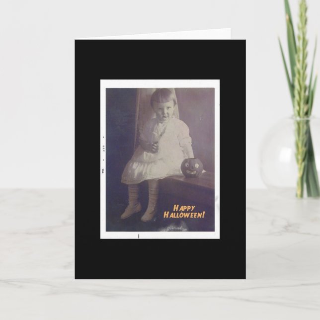 Happy halloween Vintage Girl Kort (Framsida)