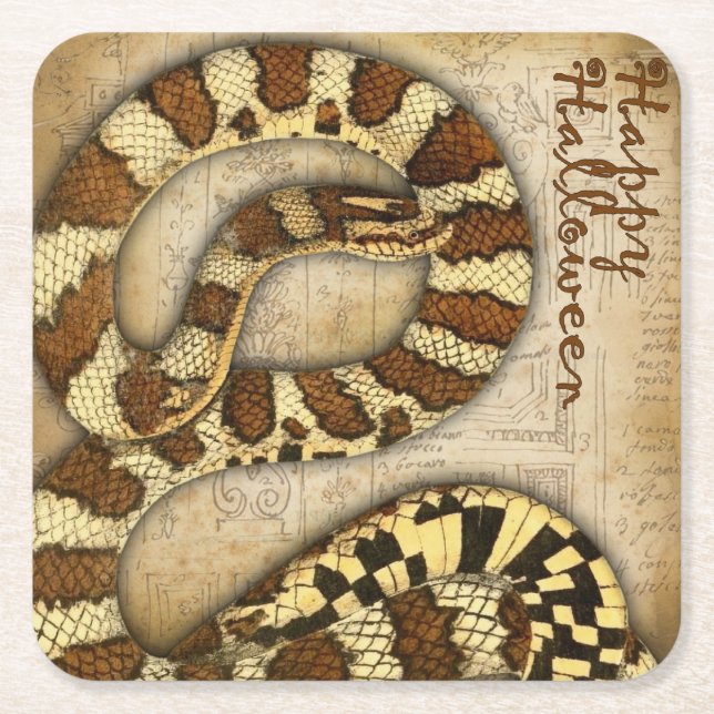 Happy halloween Vintage Snakes Underlägg Papper Kvadrat (Framsidan)