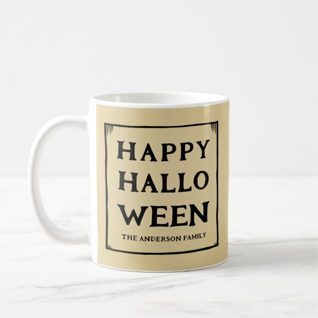 happy halloween vintage stil kaffemugg (Vänster)